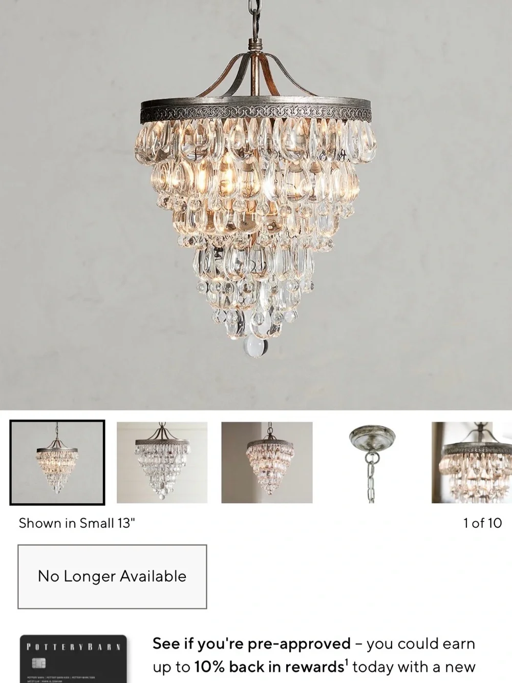 Pottery Barn Clarissa Chandelier - Discontinued item!